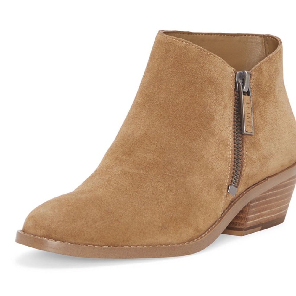 1.State Rosita Leather Boot Sesame Beige Suede Ankle Bootie Size 7.5 Womens